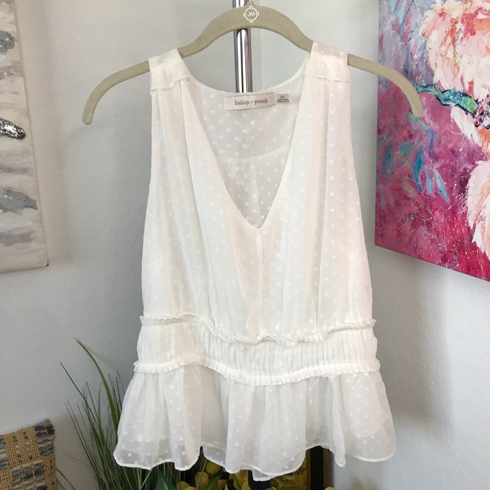 Bishop + Young White Sleeveless Top Size XS